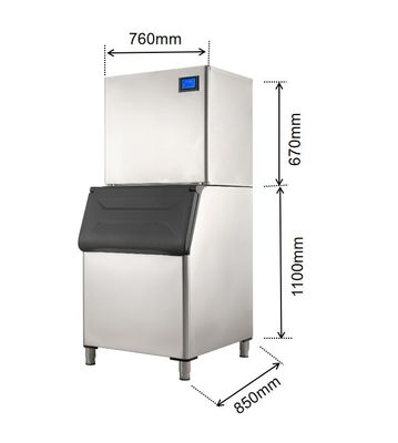 2023 Necesidad de verano 500 kg Restaurante máquina de hielo de cubo con capacidad de almacenamiento de hielo de 400 kg