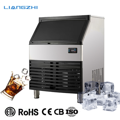 Máquina automática de cubos de hielo LZ-260 de 93 kg de capacidad para barras con almacenamiento de hielo de 60 kg
